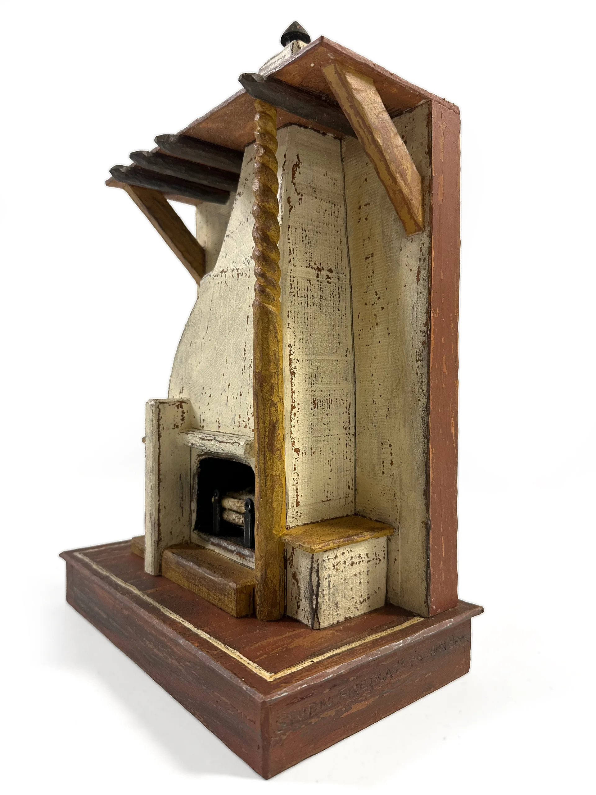 Fechin House Studio Fireplace sculpture, alternate angle