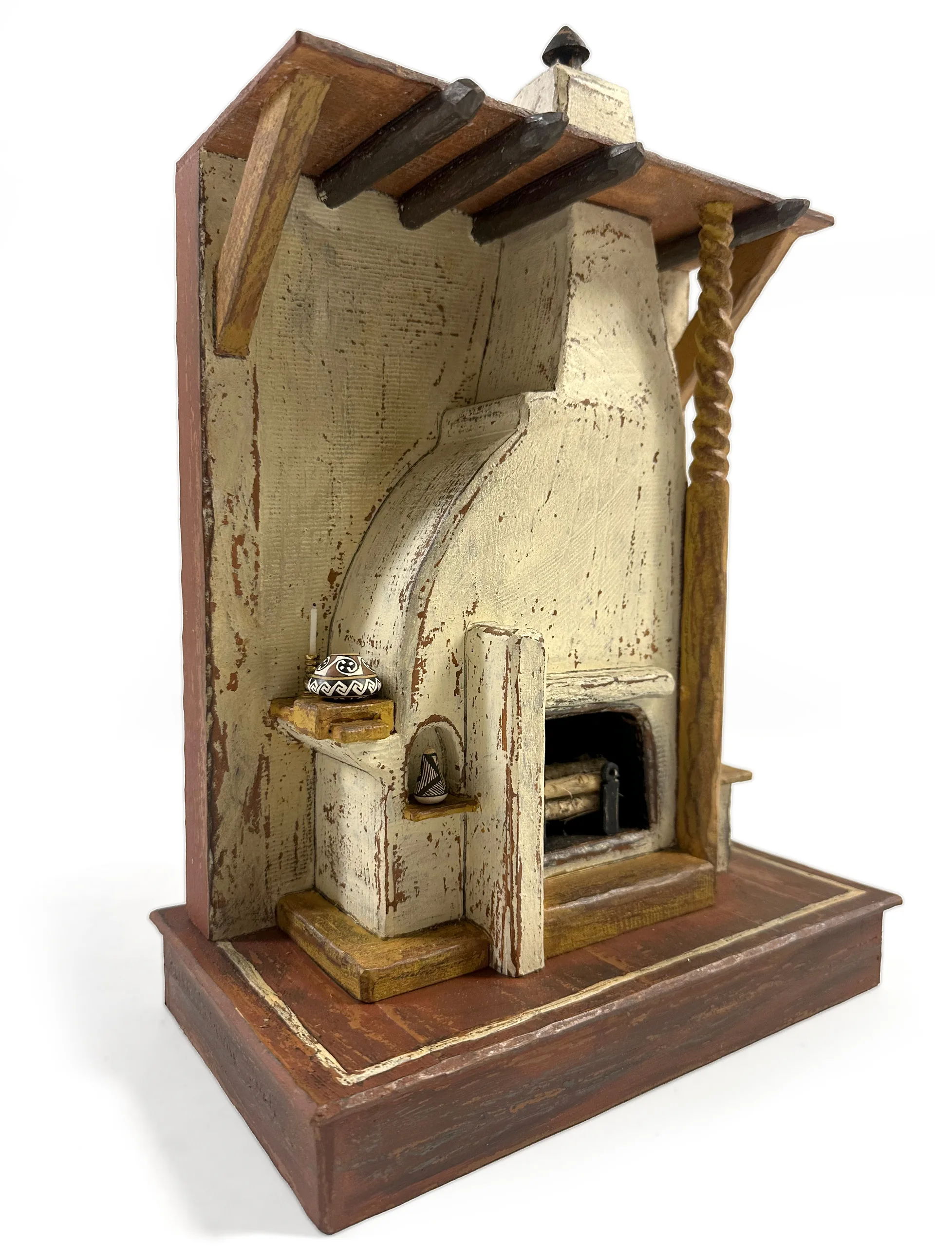 Fechin House Studio Fireplace sculpture, third view